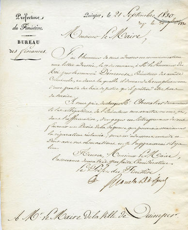 Réparation des bois de justice en 1830